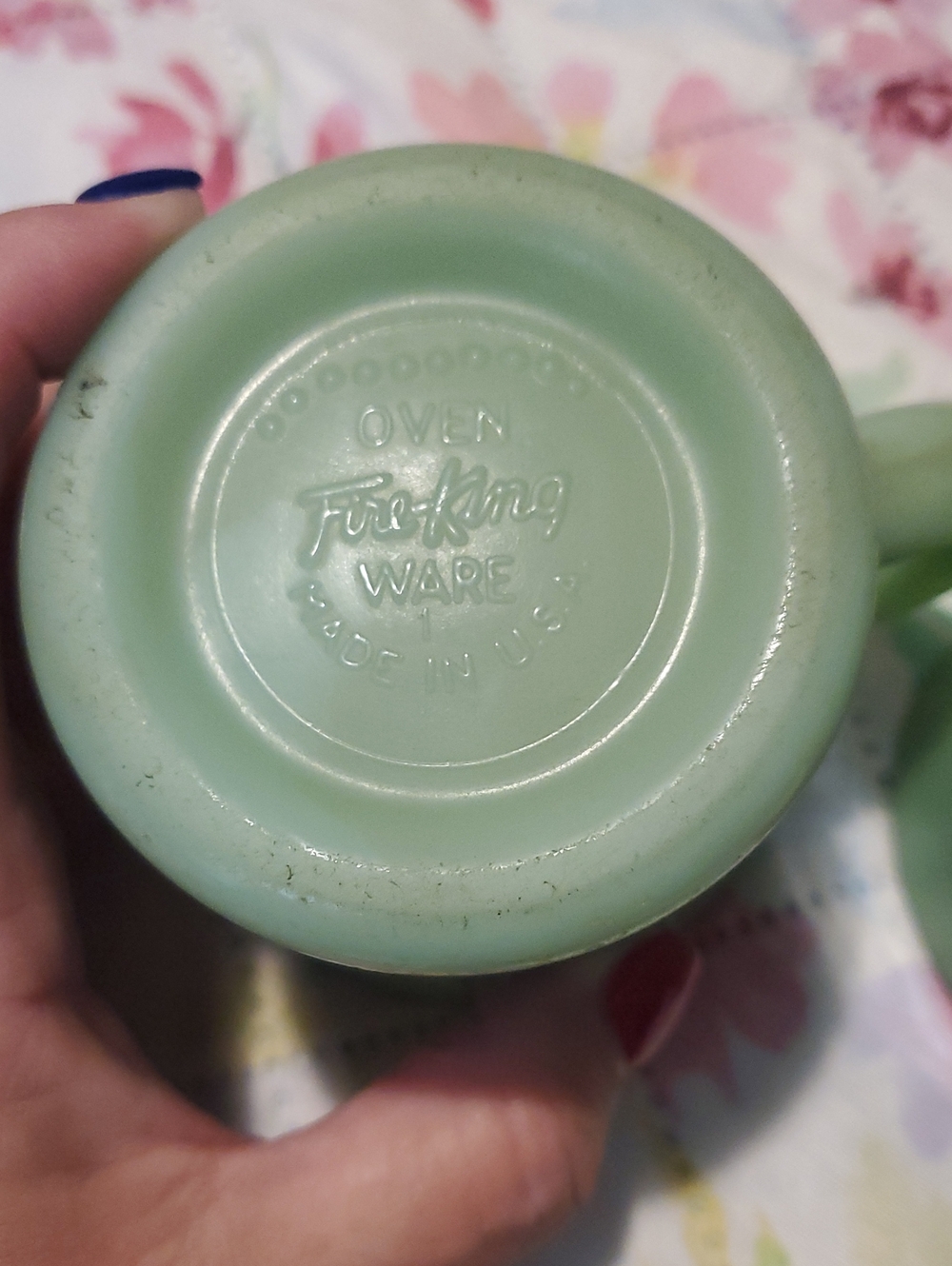 Fire King Jadeite Green Oven Ware Mug